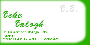 beke balogh business card